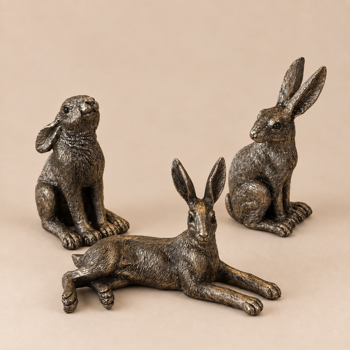Antique Bronze Hare Ornaments