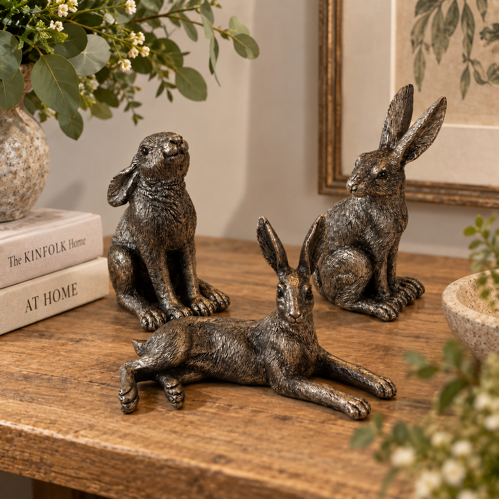 Antique Bronze Hare Ornaments