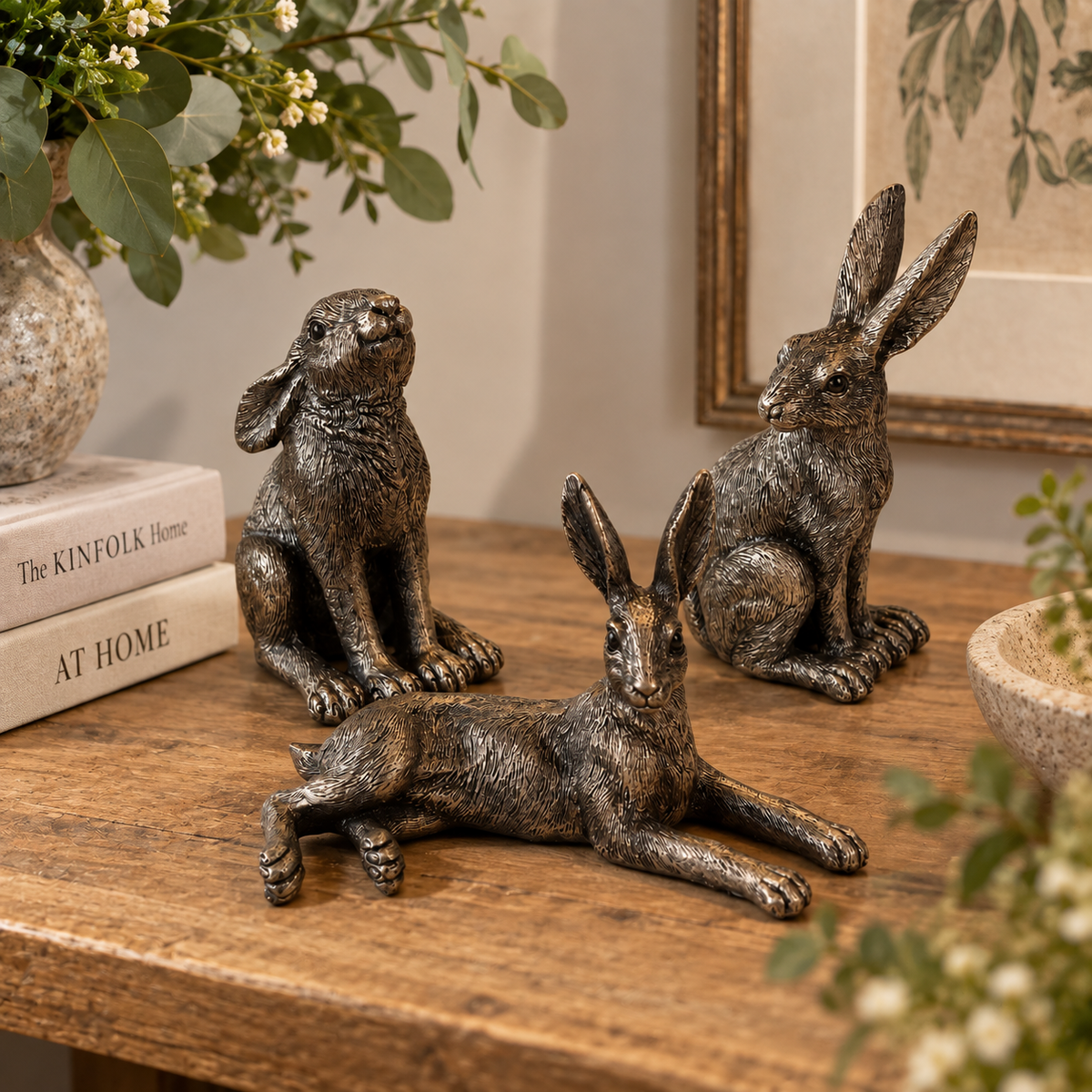Antique Bronze Hare Ornaments