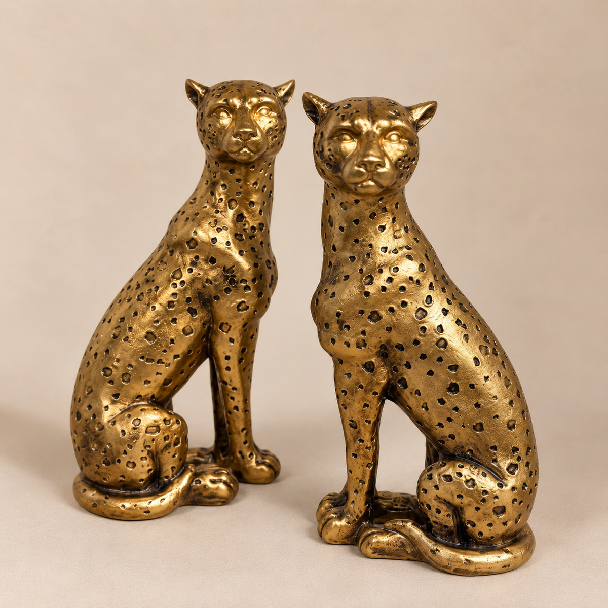 Antique Gold Leopard Ornaments