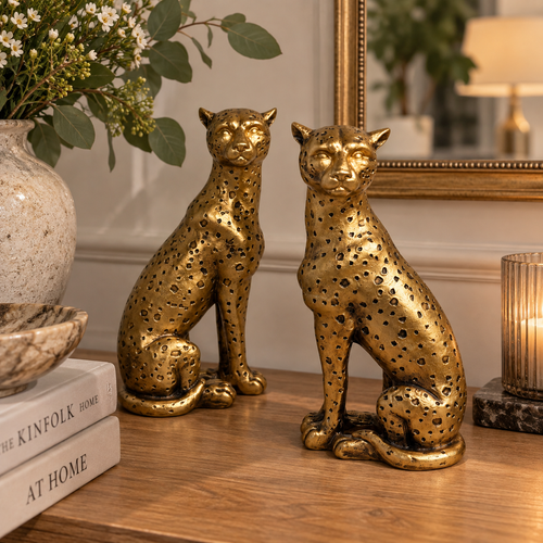 Antique Gold Leopard Ornaments